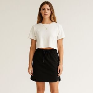 Lululemon On The‎ Fly Black Drawstring Skirt Sz 6 | Airport Ready Athleisure